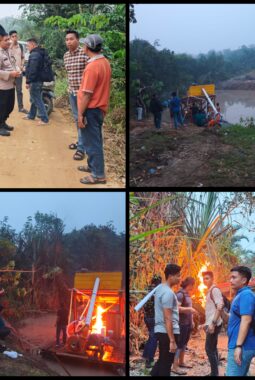 Tim Gabungan Polres Inhu Dan Polsek Kelayang, Musnahkan PETI di Rakit Kulim